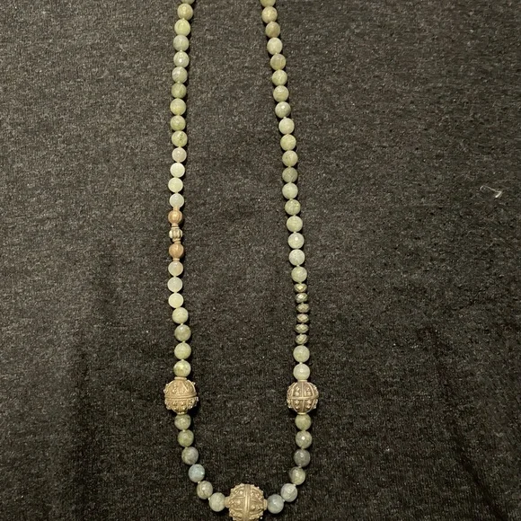 Yemen vintage silver beads labradorite bead necklace by Designer Ria B - Picture 7 of 9